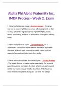 Alpha Phi Alpha Fraternity Inc, IMDP Process - Week 2. Exam