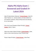 Alpha Phi Alpha Exam | Answered and Graded A+ Latest 2024