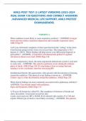 AMLS POST TEST &lpar;3 LATEST VERSIONS &rpar;2023-2024  REAL EXAM 150 QUESTIONS AND CORRECT ANSWERS  &sol;ADVANCED MEDICAL LIFE SUPPORT&comma; AMLS PRETEST  EXAM&lpar;AGRADE&rpar;