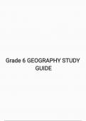 Grade 6 Geography STUDY GUIDE