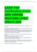 AANP Certification  Exam 100% VERIFIED  SOLUTIONS LATEST  UPDATE 2023