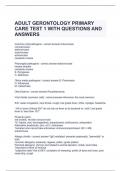ADULT GERONTOLOGY PRIMARY CARE TEST 1 WITH QUESTIONS AND ANSWERS