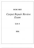IICRC RRT CARPET REPAIR REVIEW EXAM Q & A 2024.