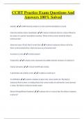 CCHT Practice Exam Questions And  Answers 100&percnt; Solved 