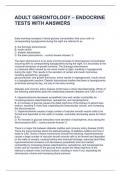 ADULT GERONTOLOGY &ndash; ENDOCRINE TESTS WITH ANSWERS