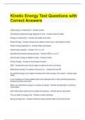 Kinetic Energy Test Questions with Correct Answers 