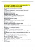 Arizona driving permit test &lpar;Answered&rpar; With Complete Verified Solution&comma; 100&percnt;
