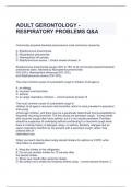 ADULT GERONTOLOGY - RESPIRATORY PROBLEMS Q&A