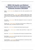 NRES 100 Aquifer and Wetland Ecosystem Services Questions with Authentic Answers 2023/2024