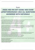 (NGN) HESI RN EXIT EXAM/ HESI EXAM  LATESTVERSION2023-2024 ALL QUESTIONS  ANSWERED WITH RATIONALE