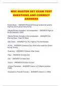 WSC MASTER SET EXAM TEST  QUESTIONS AND CORRECT  ANSWERS