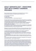 ADULT GERONTOLOGY &ndash; ENDOCRINE TEST WITH CORRECT ANSWERS PROVIDED