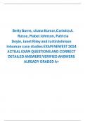 Betty Burns, chana Kumar,Carlotta A. Russe, Mabel Johnson, Patricia Doyle, Janet Riley and JustinJohnson Inhuman case studies EXAM NEWEST 2024 ACTUAL EXAM QUESTIONS AND CORRECT DETAILED ANSWERS VERIFIED ANSWERS ALREADY GRADED A+