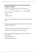Functional Restoration&colon; Exam 1 Questions with Complete Solutions