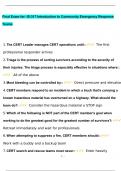 IS-317&period;a&colon; Introduction to Community Emergency Response Team &lpar;CERT&rpar; Final Exam Questions and Answers &lpar;2024 &sol; 2025&rpar; &lpar;Verified Answers&rpar;