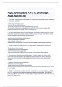 CNS GERONTOLOGY QUESTIONS AND ANSWERS