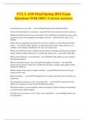 UCLA AOS Final Spring 2024 Exam Questions With 100% Correct Answers