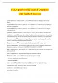 UCLA phlebotomy Exam 1 Questions with Verified Answers