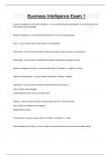 Business Intelligence Exam 1 Questions and answers latest update 2024 