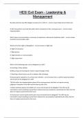 HESI Exit Exam - Leadership & Management Questions and answers latest update 2024 
