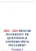 2022 &ndash; 2023 HESI OB MATERNITY TB QUESTIONS & ANSWERS &lpar;PICS&rpar; INCLUDED&excl;&excl; Version 1 &lpar;V1&rpar; GUARANTEED A&plus; &lpar;All 55 Q&rsquo;s&rpar;