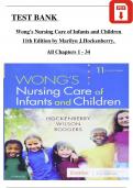 Wong's Nursing Care of Infants and Children, 11th Edition TEST BANK by Marilyn J. Hockenberry, All Chapters 1 - 34, Complete Verified Latest Version