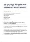 NCE: Encyclopedia of Counseling / Study Guide for the NCE based off the Encyclopedia of Counseling (Rosenthal)