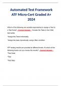 BUNDLE for Automated Test Framework &lpar;ATF&rpar; Fundamentals Micro-Certification Answered Graded A&plus; Latest 2024 