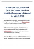 Automated Test Framework ATF Micro-Cert Graded A&plus; 2024