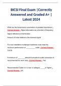 BICSI Final Exam |Correctly  Answered and Graded A+ | Latest 2024