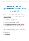 Prometric CNA Test | Questions and Answers Graded A+ Latest 2024