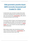CNA prometric practice Exam 100% Correctly Answered and Graded A+ 2024