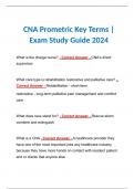 CNA Prometric Key Terms | Exam Study Guide 2024