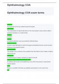 Ophthalmology COA exam terms