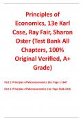 Test Bank for Principles of Economics 13th Edition By Karl Case, Ray Fair, Sharon Oster (All Chapters, 100% Original Verified, A+ Grade)