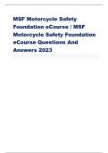 MSF Motorcycle Safety  Foundation eCourse/ MSF  Motorcycle Safety Foundation  eCourse Questions And  Answers 2023