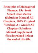 Solutions Manual for Principles of Managerial Finance 15th Edition By Scott Smart Chad Zutter (All Chapters, 100% Original Verified, A+ Grade)