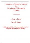 Solutions Manual for Principles of Managerial Finance 16th Edition By Chad Zutter, Scott Smart (All Chapters, 100% Original Verified, A+ Grade)