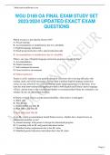 WGU D169 OA FINAL EXAM STUDY SET 2023/2024 UPDATED EXACT EXAM QUESTIONS AND ANSWERS