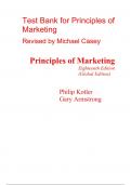 Test Bank for Principles of Marketing 18th Edition (Global Edition) By Philip Kotler, Gary Armstrong (All Chapters, 100% Original Verified, A+ Grade)