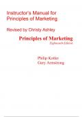 Instructor Manual with Test Bank for Principles of Marketing 18th Edition By Philip Kotler, Gary Armstrong (All Chapters, 100% Original Verified, A+ Grade)