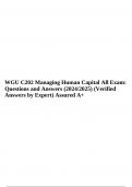 WGU C202 Managing Human Capital All Exam: Questions and Answers (2024/2025) (Verified Answers by Expert) Assured A+.