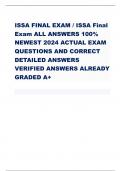 ISSA FINAL EXAM&sol; ISSA Final  Exam ALL ANSWERS 100&percnt; NEWEST 2024 ACTUAL EXAM QUESTIONS AND CORRECT  DETAILED ANSWERS  VERIFIED ANSWERSALREADY  GRADED A&plus;