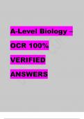A-Level Biology – OCR 100% VERIFIED ANSWERS