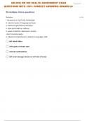 NR-305&colon;&vert; NR 305 HEALTH ASSESSMENT EXAM QUESTIONS WITH 100&percnt; CORRECT ANSWERS&vert; GRADED A&plus;