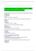 Registered Dental Assistant Exam (AMT) exam questions and answers