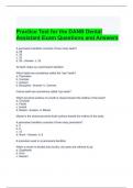 Practice Test for the DANB Dental Assistant Exam Questions and Answers (Graded A)