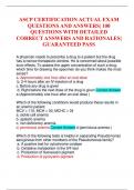 ASCP CERTIFICATION ACTUAL EXAM QUESTIONS AND ANSWERS&vert; 100 QUESTIONS WITH DETAILED CORRECT ANSWERS AND RATIONALES&vert; GUARANTEED PASS