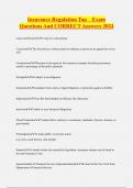 Insurance Regulation Top Exam  Questions And CORRECT Answers 2024