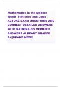 Mathematics in the Modern  World  Statistics and Logic  ACTUAL EXAM QUESTIONS AND  CORRECT DETAILED ANSWERS  WITH RATIONALES VERIFIED ANSWERS ALREADY GRADED A+||BRAND NEW!!                      lowercase s - CORRECT ANSWER-symbol for sample standard devia